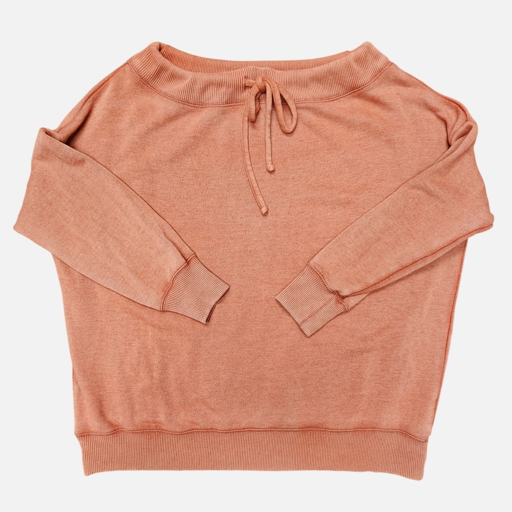 Aerie Sweatshirt Women S Orange Oversized Boatneck Pullover Athleisure Soft Girl